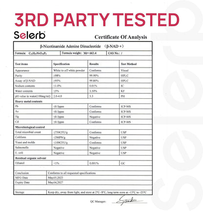 Selerb NAD+ Supplement -60 Capsules Advanced